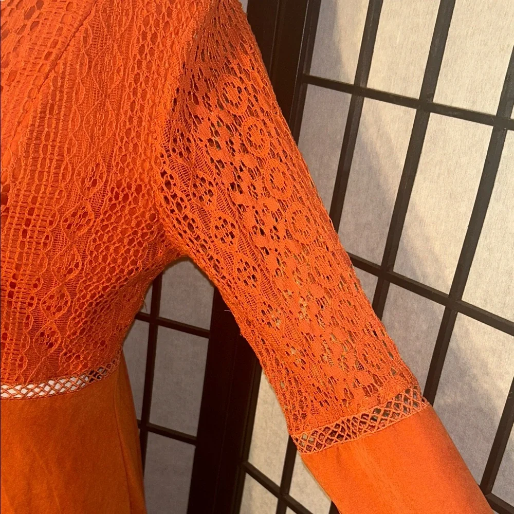 SHEIN Vibrant Orange Long Sleeve Dress - Picture 6 of 16